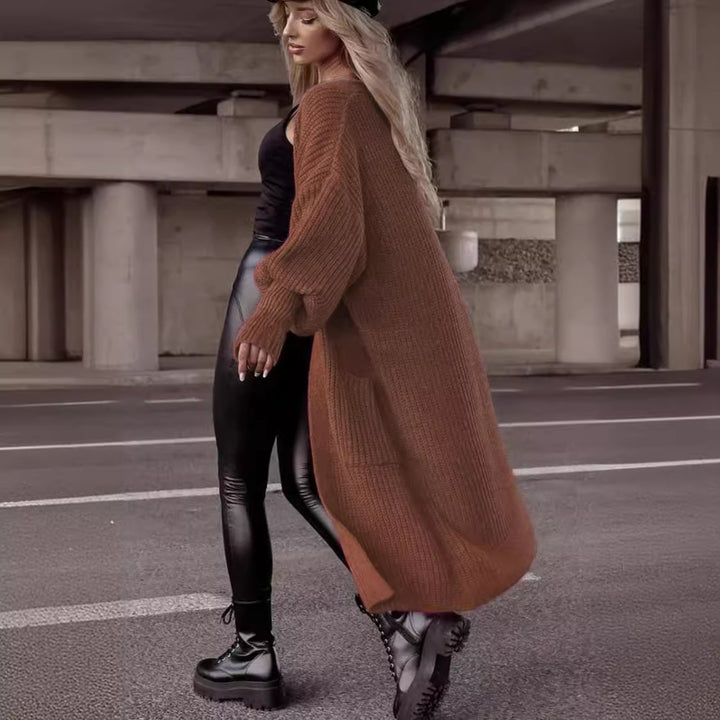 Damen Grobstrickmantel im lässigen Oversized-Stil mit tiefen Taschen Drune