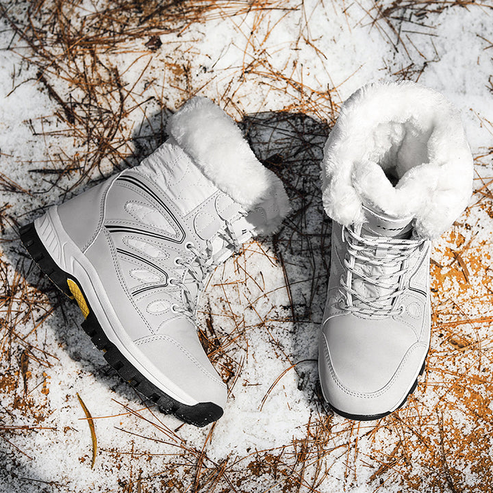 Damen Gefütterte Winter-Trekkingschuhe mit Kunstfellkragen und rutschfester Profilsohle Drune