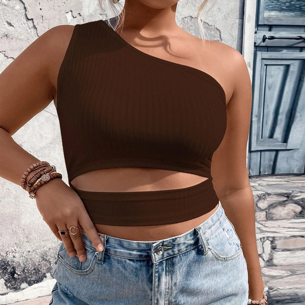 Damen Crop-Top mit asymmetrischem Schnitt und Cut-Out-Details Drune