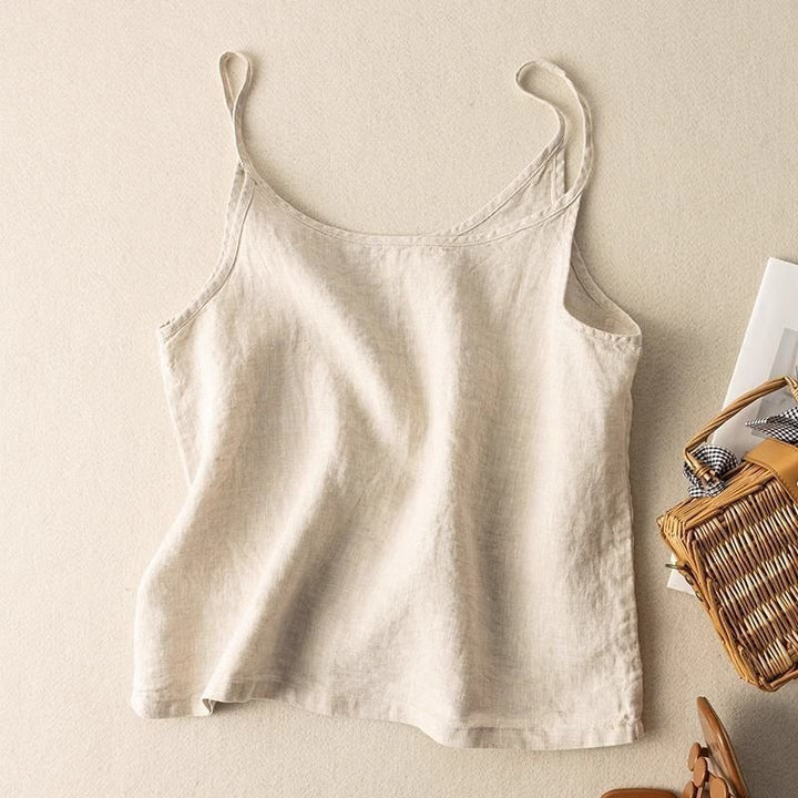 Damen Leichtes Leinen-Camisole-Top Drune