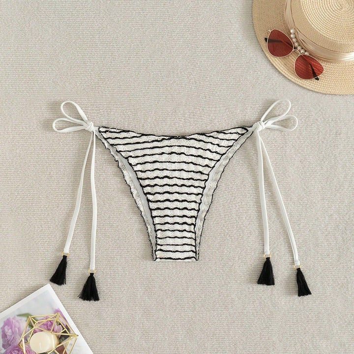 Damen Triangel-Bikini mit verspieltem Streifenmuster Drune