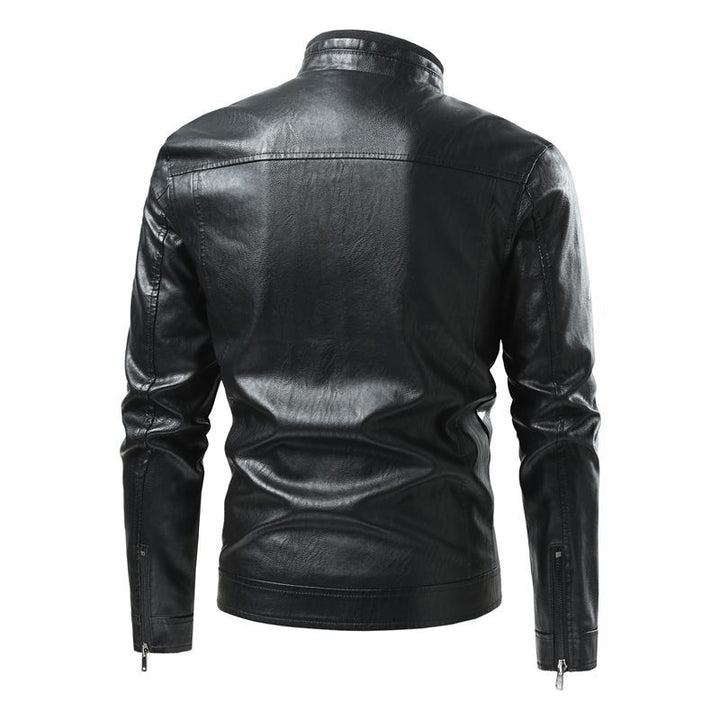 Herren modische Kunstlederjacke mit Steppdetails Drune