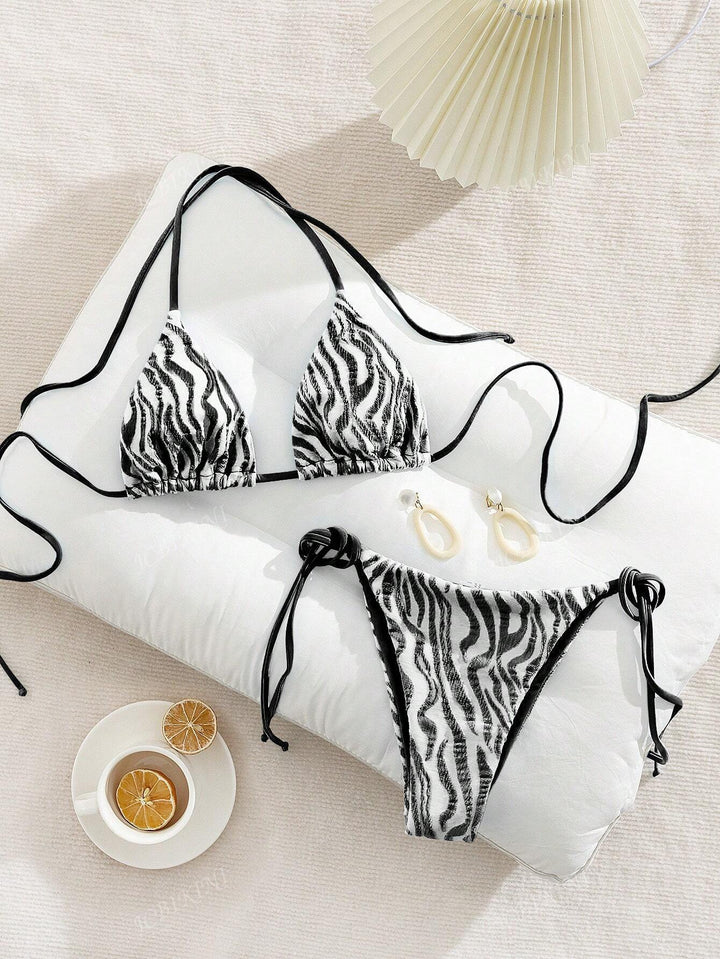 Damen Triangel-Bikini mit stilvollen Knotendetails Drune
