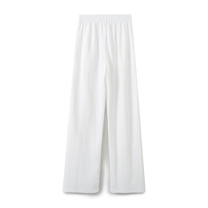 Damen nan weite Komfort-Loungehose mit elastischem Komfortbund, mittigem Schlitz und fließender Palazzo-Silhouette Drune
