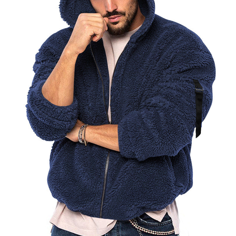Herren Fleecejacke mit weichem Innenfutter und Kapuze Drune