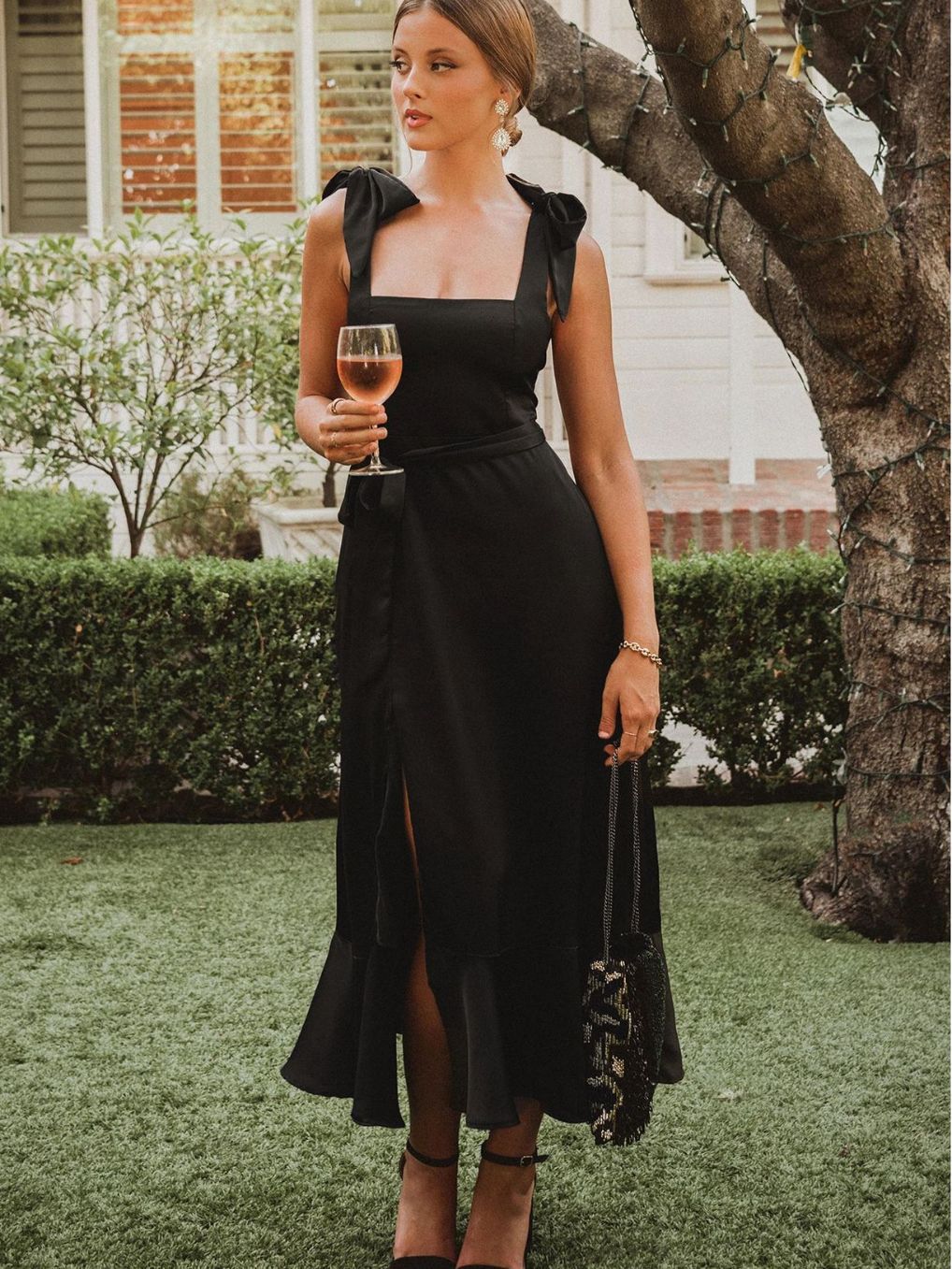 Damen Maxikleid mit elegantem Schnitt und seitlichem Schlitz Drune