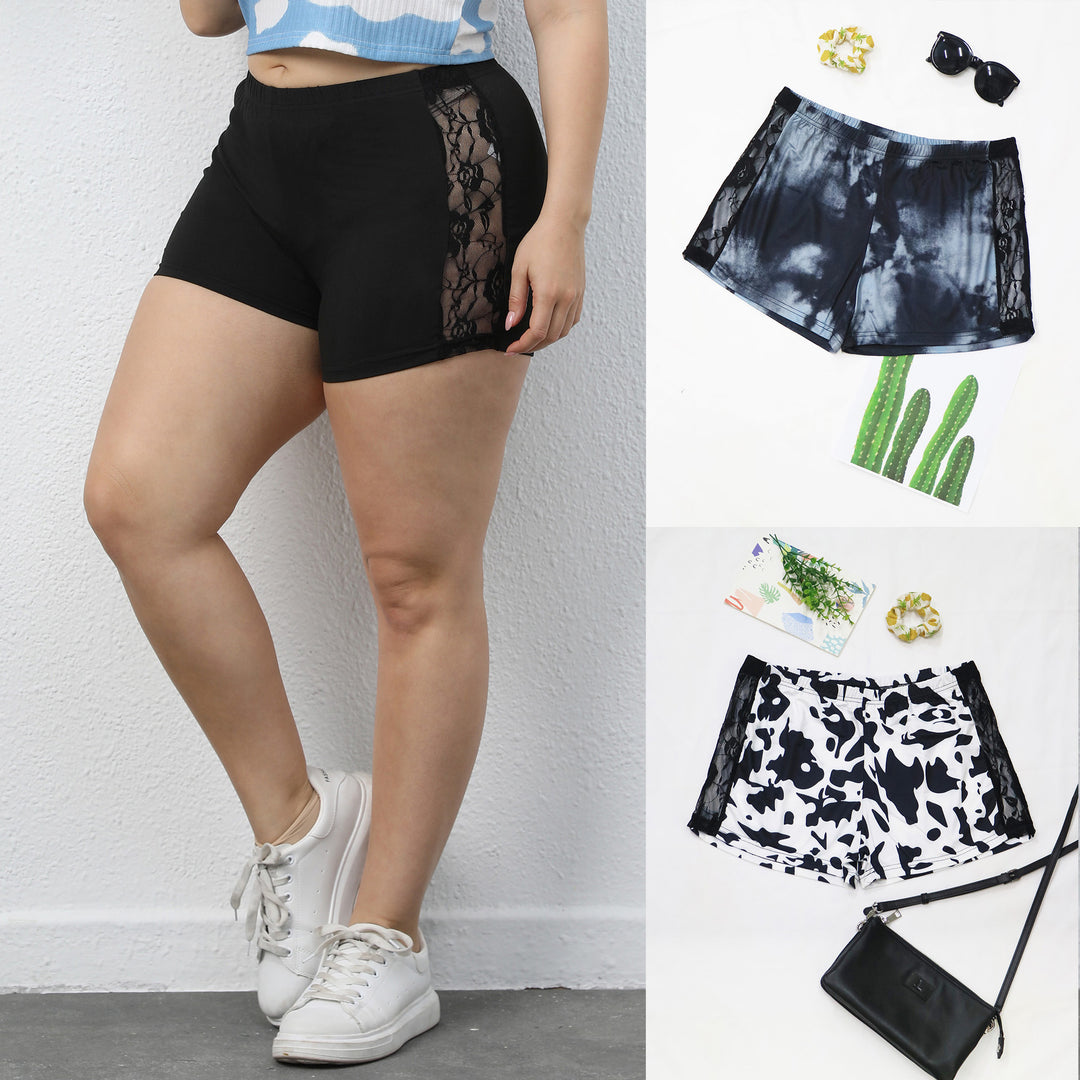 Damen lässiges Cropped T-Shirt mit Wolkenmuster Drune