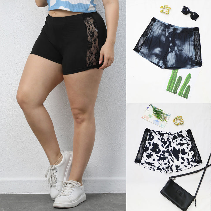 Damen lässiges Cropped T-Shirt mit Wolkenmuster Drune