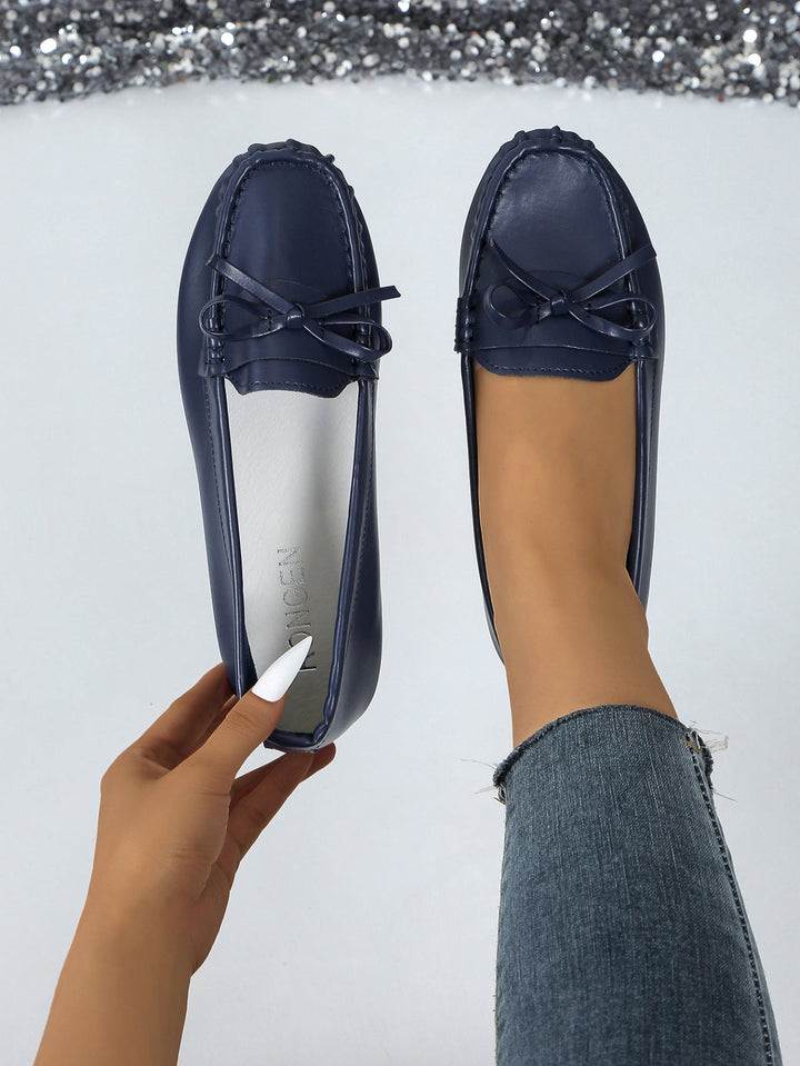 Damen Mokassins mit elegantem Schleifenakzent und weicher Sohle Drune