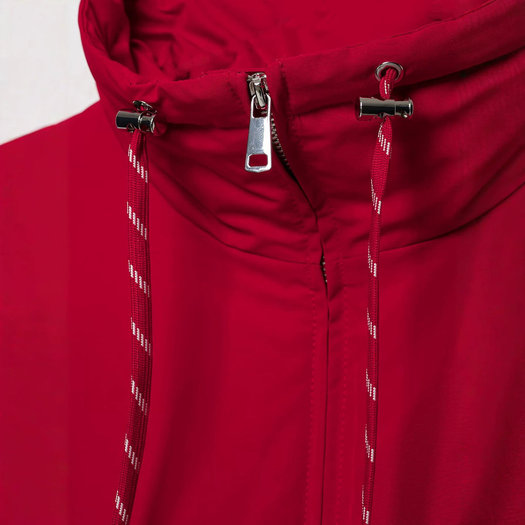 Damen Kurze Oversize-Utility-Jacke mit hohem Stehkragen, Kordelzug und elastischem Saum Drune