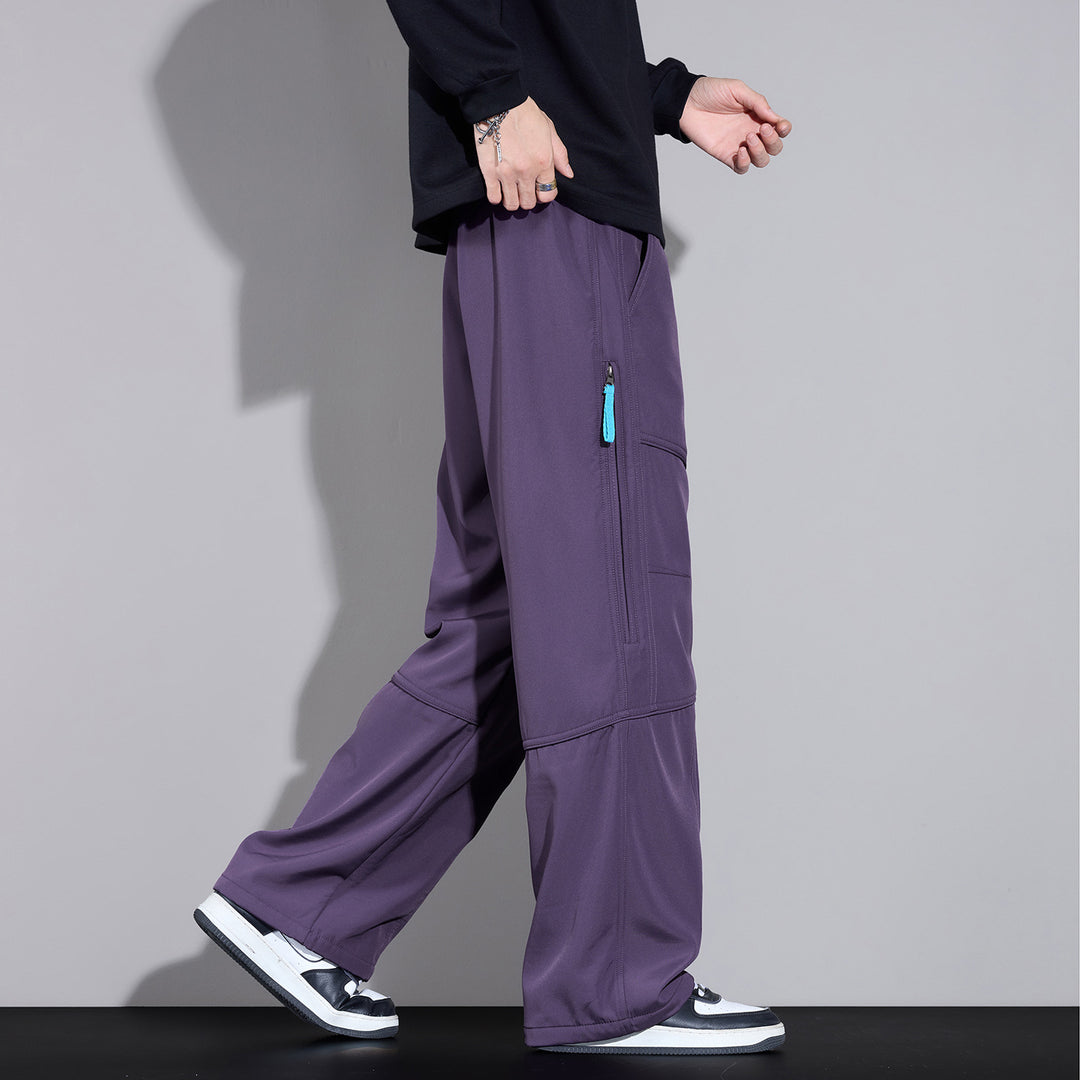 Herren Locker sitzende Cargo-Hose mit Tunnelzug, Knie-Panels und Multifachtaschen Drune
