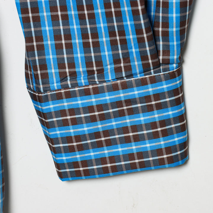 Damen Hemdkleid mit Gürtel, Karo‑Muster und Stufenrock Drune