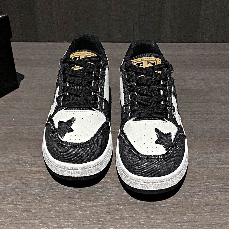 Damen Plateau-Sneaker mit Sternapplikationen und gepolstertem Innenfutter Drune