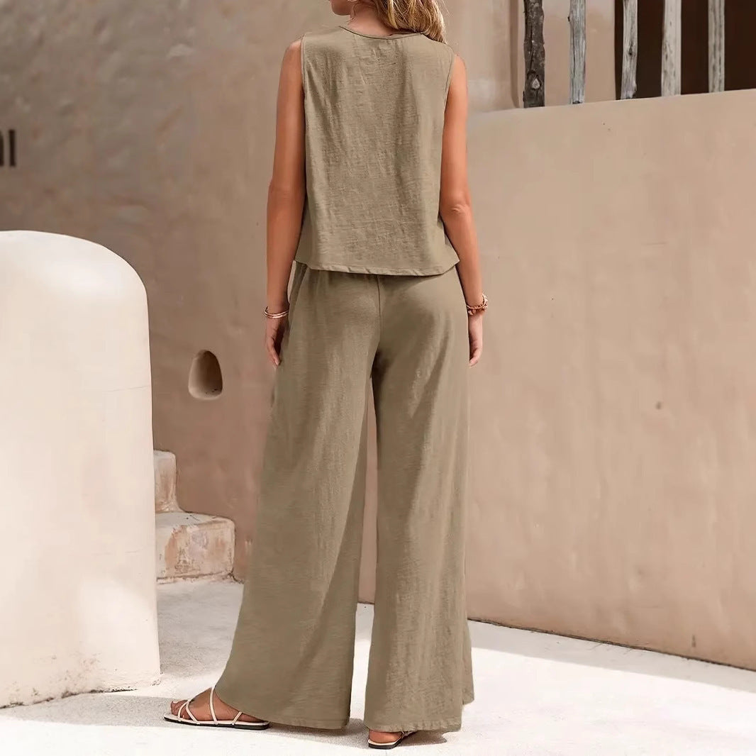 Damen Übergroßes Set aus Oberteil und Hose Drune