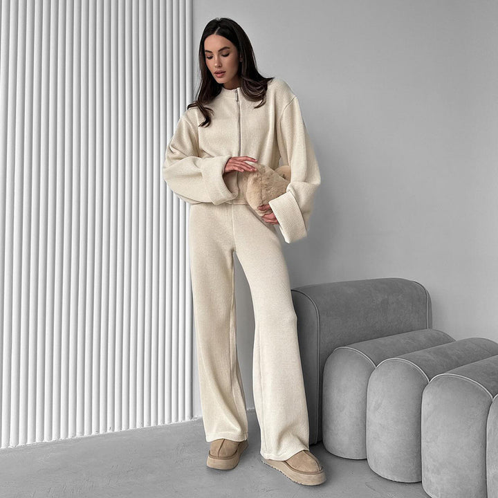 Damen Modisches und bequemes Strick-Ensemble mit weitem Schnitt Drune