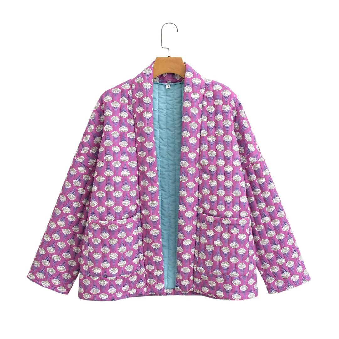 Damen Modische Steppjacke mit einzigartigem grafischem Muster Drune