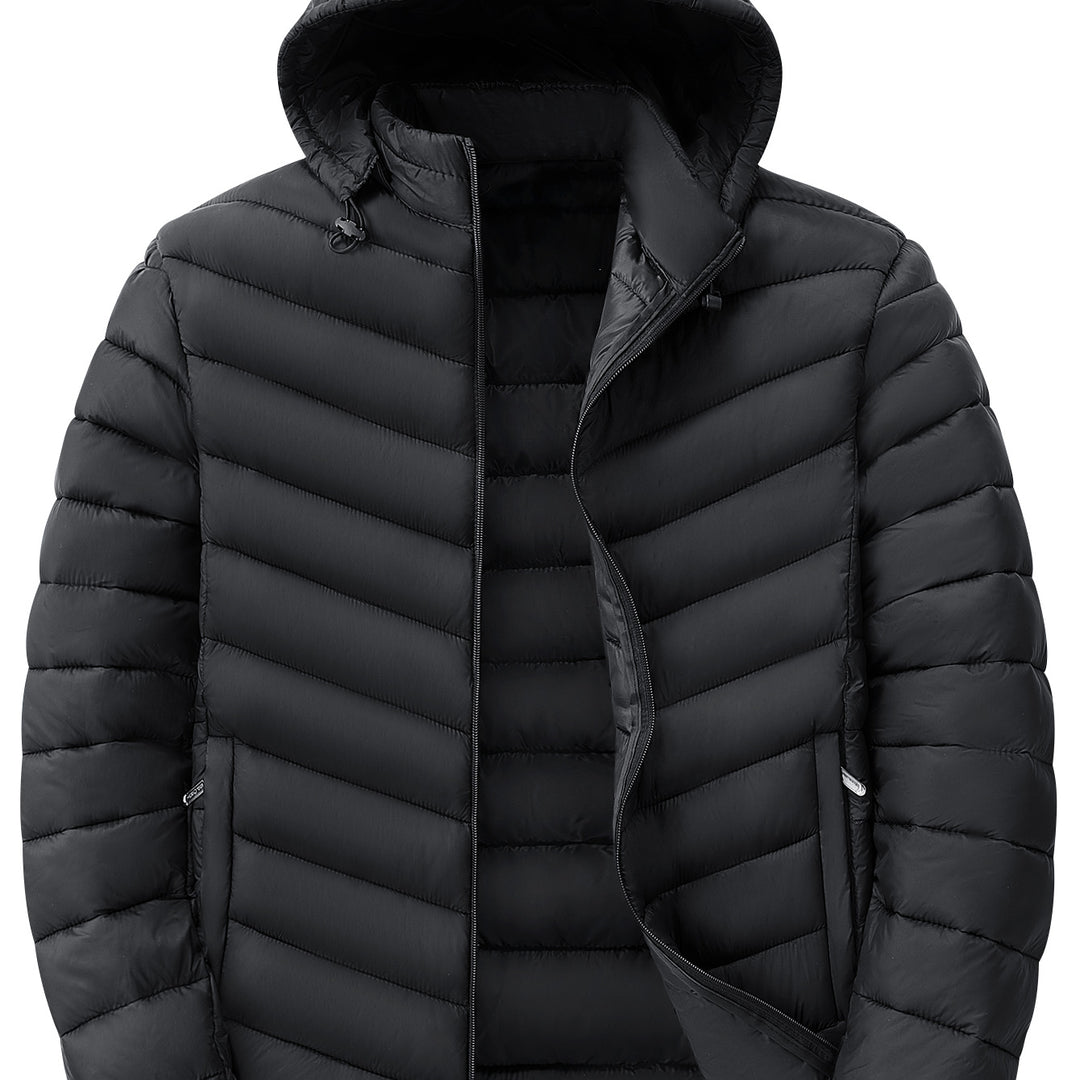 Herren Ultraleichte gesteppte Kapuzenjacke mit Thermofüllung & Packable‑Design Drune