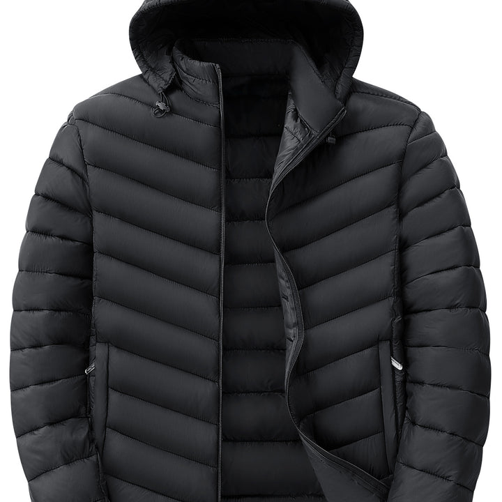 Herren Ultraleichte gesteppte Kapuzenjacke mit Thermofüllung & Packable‑Design Drune
