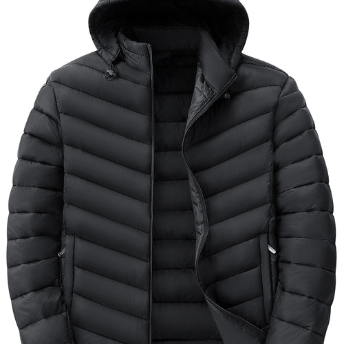 Herren Ultraleichte gesteppte Kapuzenjacke mit Thermofüllung & Packable‑Design Drune