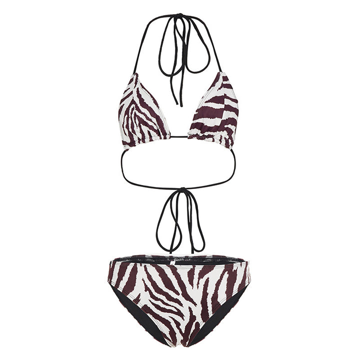 Damen Bikini Set im stylischen Zebra-Design mit verstellbaren Trägern Drune