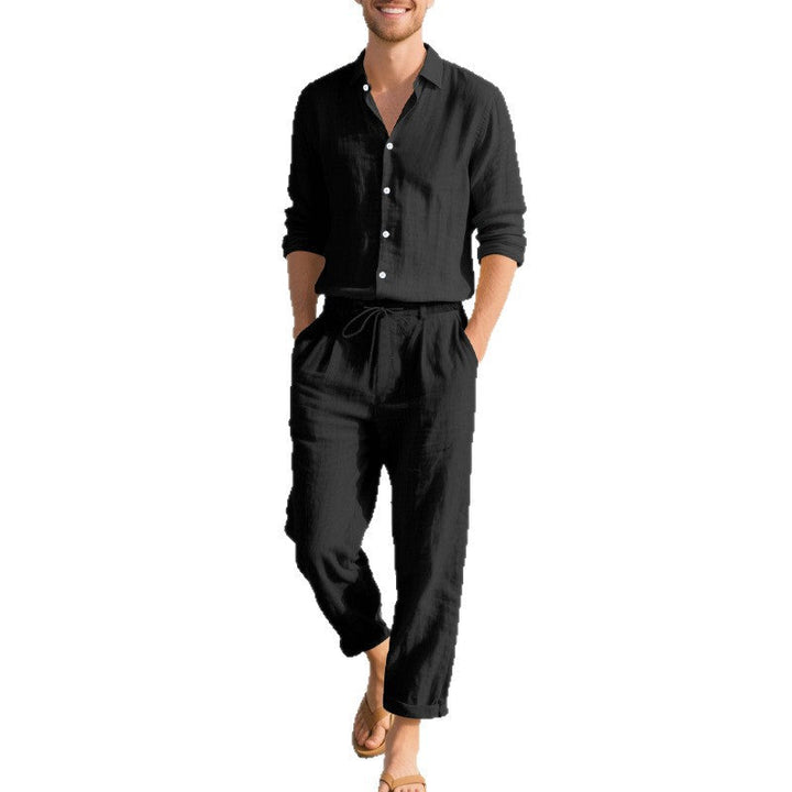 Herren lässige Leinen-Hose mit verstellbarem Kordelzug und modernem Schnitt Drune