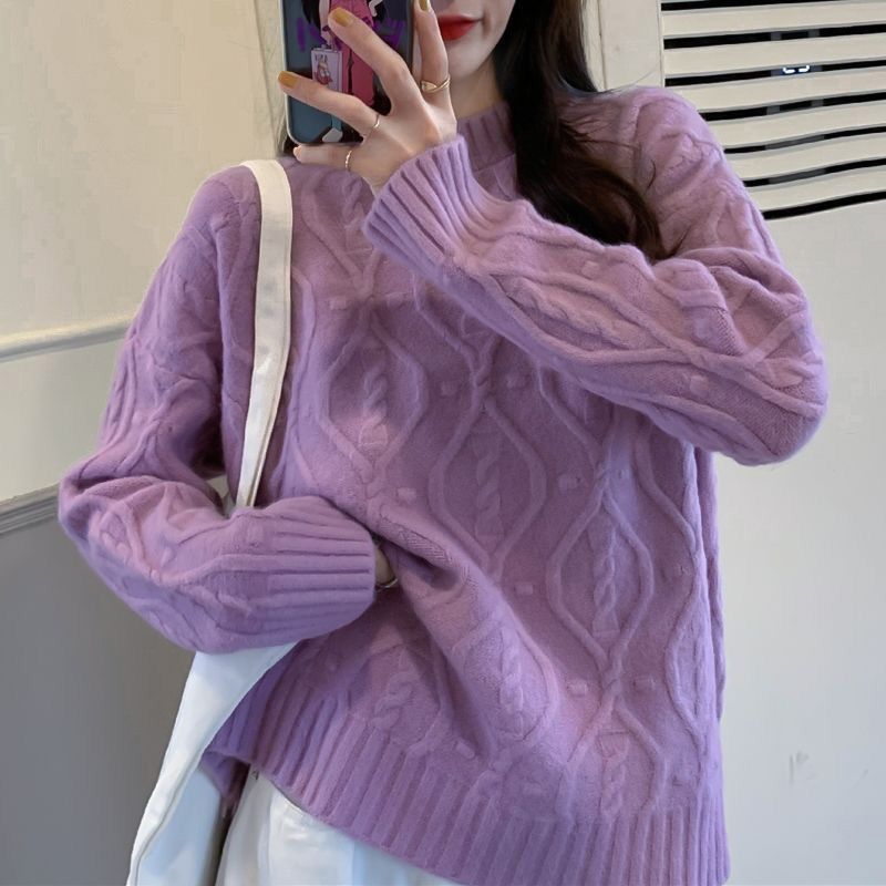 Damen Kuscheliger Strickpullover mit Zopfmuster Drune