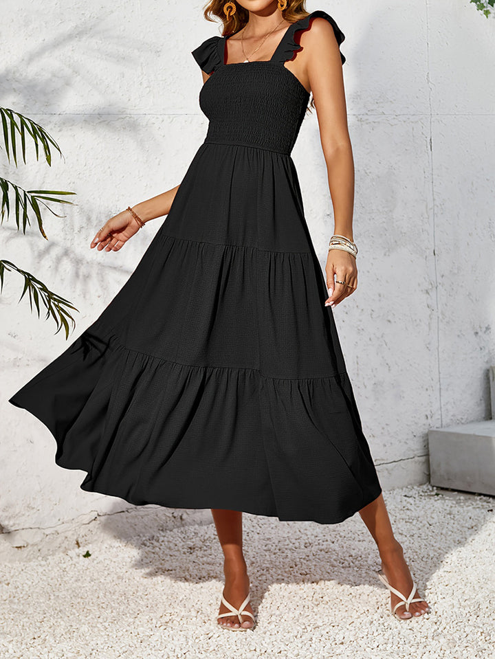 Damen Sommerliches Maxikleid mit zauberhaften Rüschendetails Drune