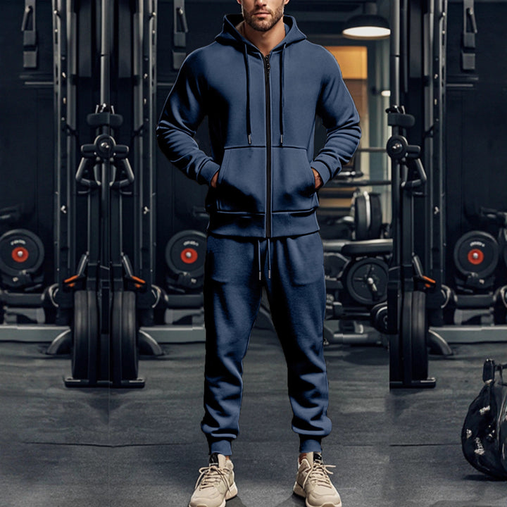 Herren Komplettes Sweatset mit Reißverschluss-Hoodie und tapered Jogginghose Drune
