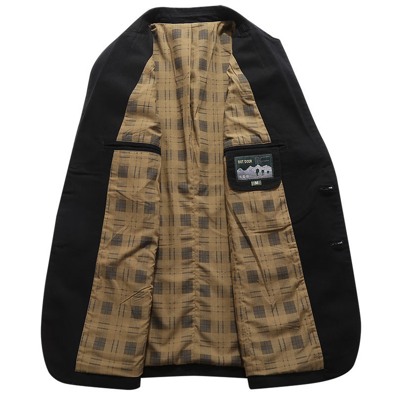Herren Sakko im Field‑Stil aus Premium‑Canvas mit aufgesetzten Taschen Drune