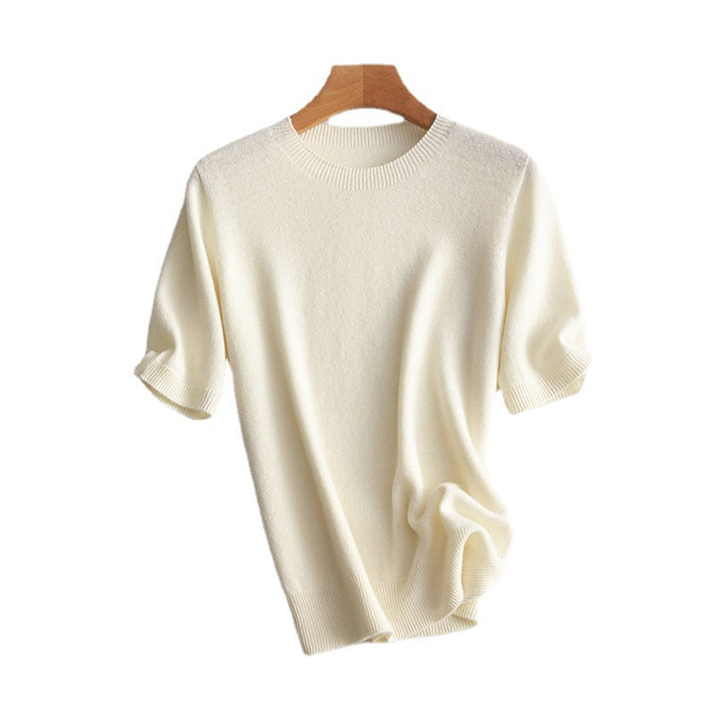 Damen Kurzarm Cashmere-Mix Pullover Drune