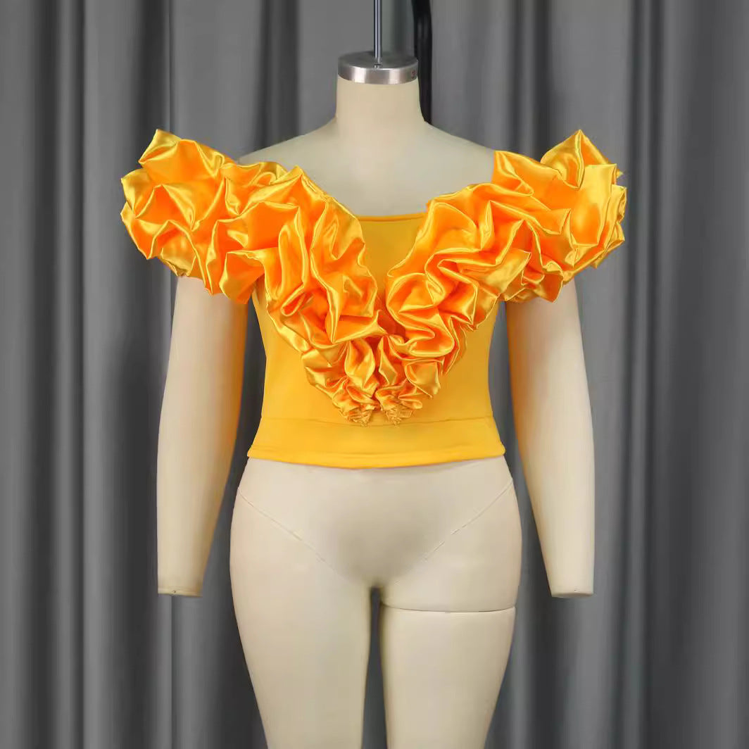 Damen Chice Bluse mit voluminösen Rüschendetails Drune