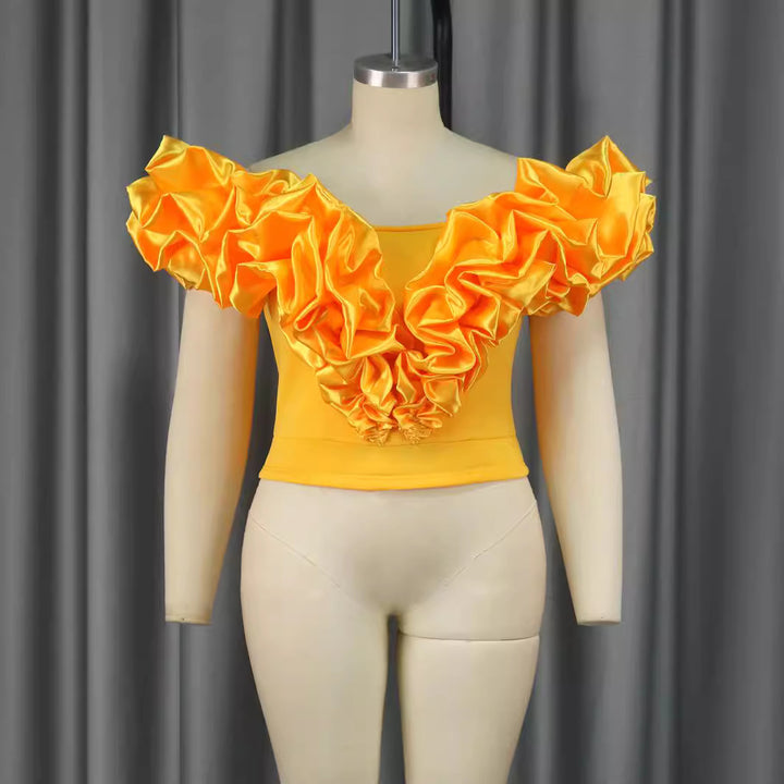 Damen Chice Bluse mit voluminösen Rüschendetails Drune