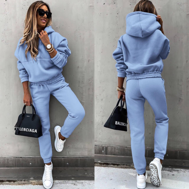 Damen Lässiges Sweatpants-Set mit Oversized-Pullover Drune