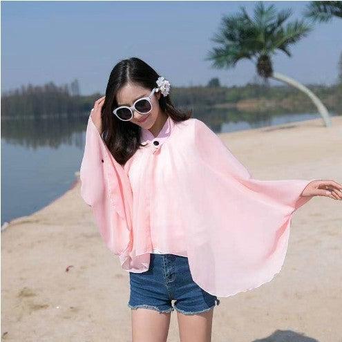 Damen Luftiger Chiffon-Kimono mit weit ausgestellten Ärmeln Drune