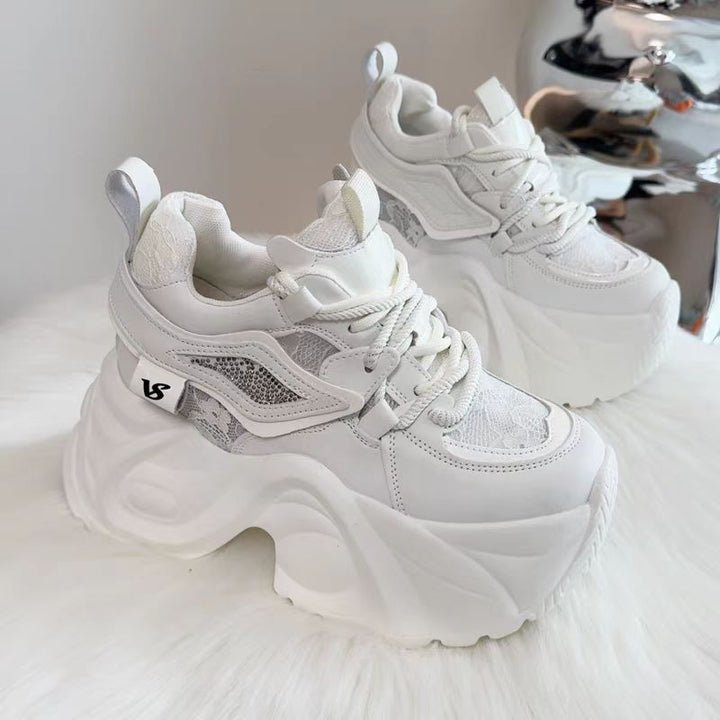Damen Plateau Sneakers mit atmungsaktiver Mesh-Oberfläche und komfortabler Dämpfung Drune