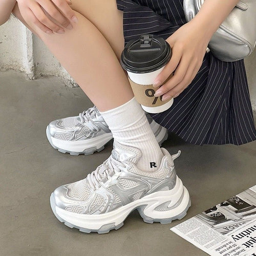 Damen Sportliche Sneakers mit atmungsaktivem Obermaterial und dämpfender Sohle Drune