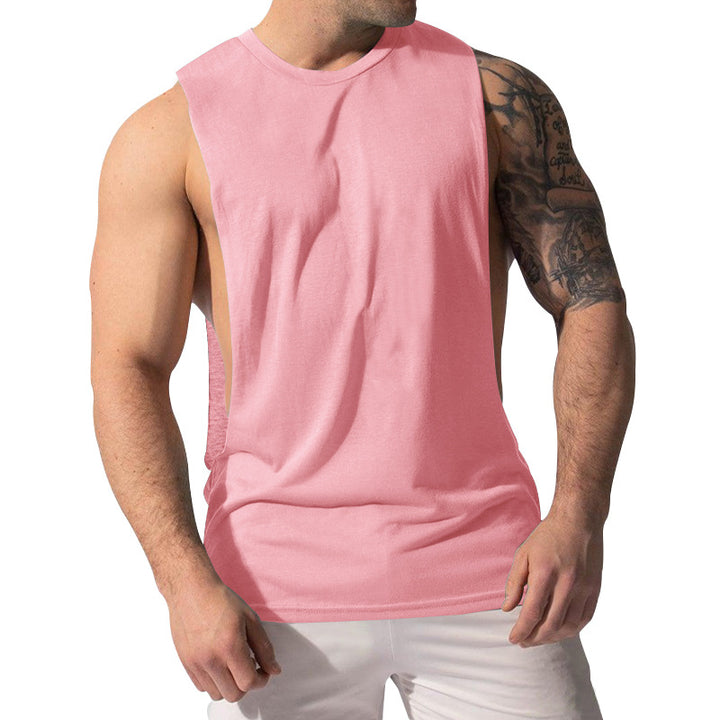 Herren nan Muskelshirt mit extra tiefen Armöffnungen und atmungsaktivem Baumwollmix Drune