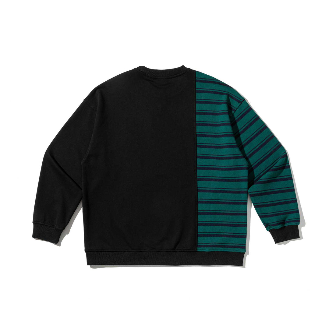 Herren Oversize-Sweatshirt im zweifarbigen Blockdesign mit Streifen Drune