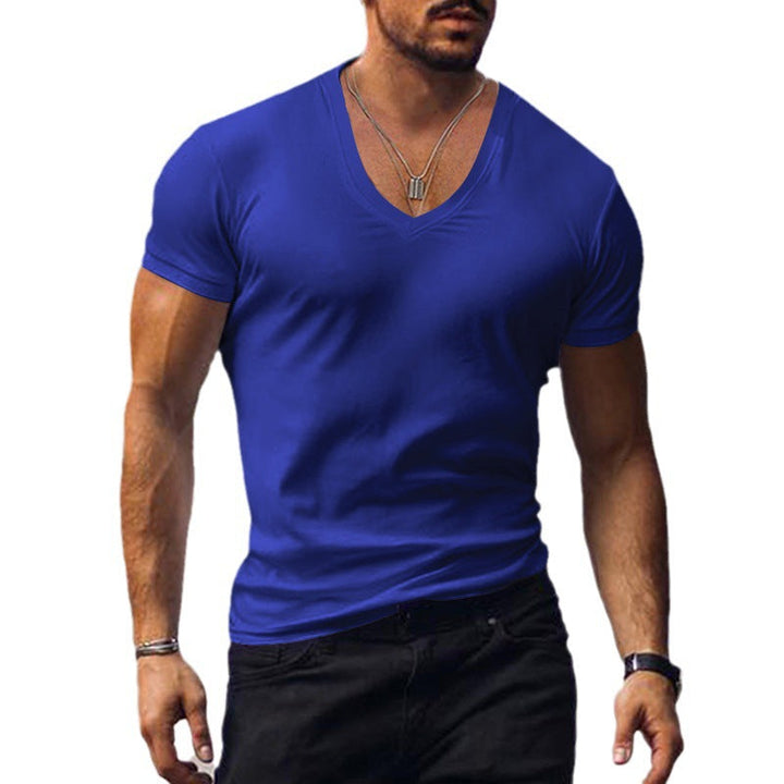 Herren lässiges V-Ausschnitt T-Shirt Drune