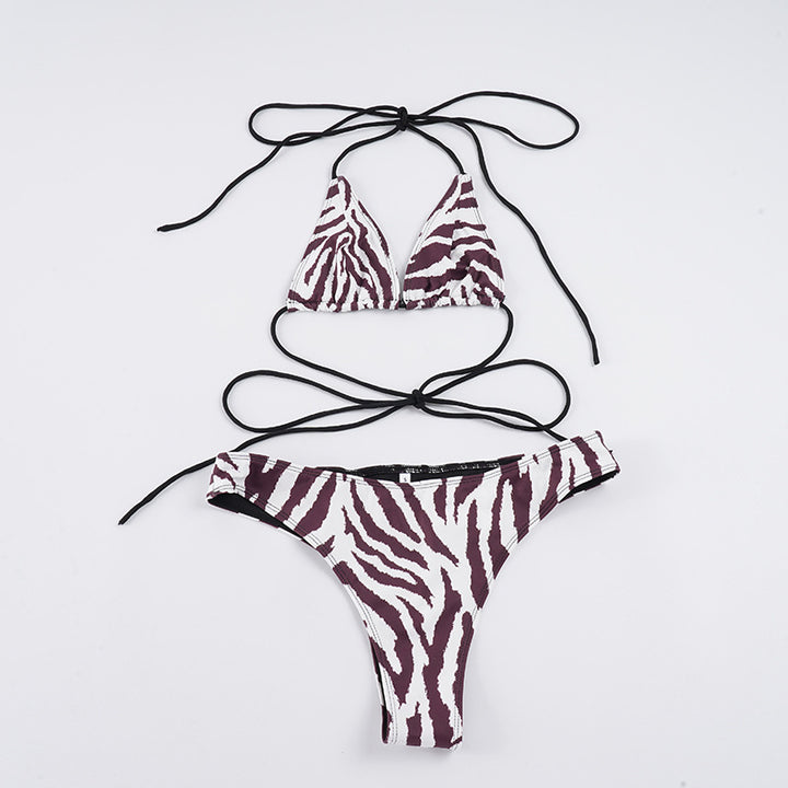 Damen Bikini Set im stylischen Zebra-Design mit verstellbaren Trägern Drune