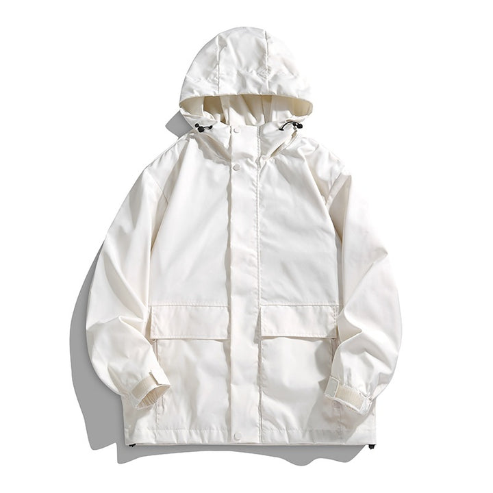 Unisex Wasserdichte Kapuzen-Übergangsjacke mit verstellbarer Kapuze & Utility-Taschen Drune