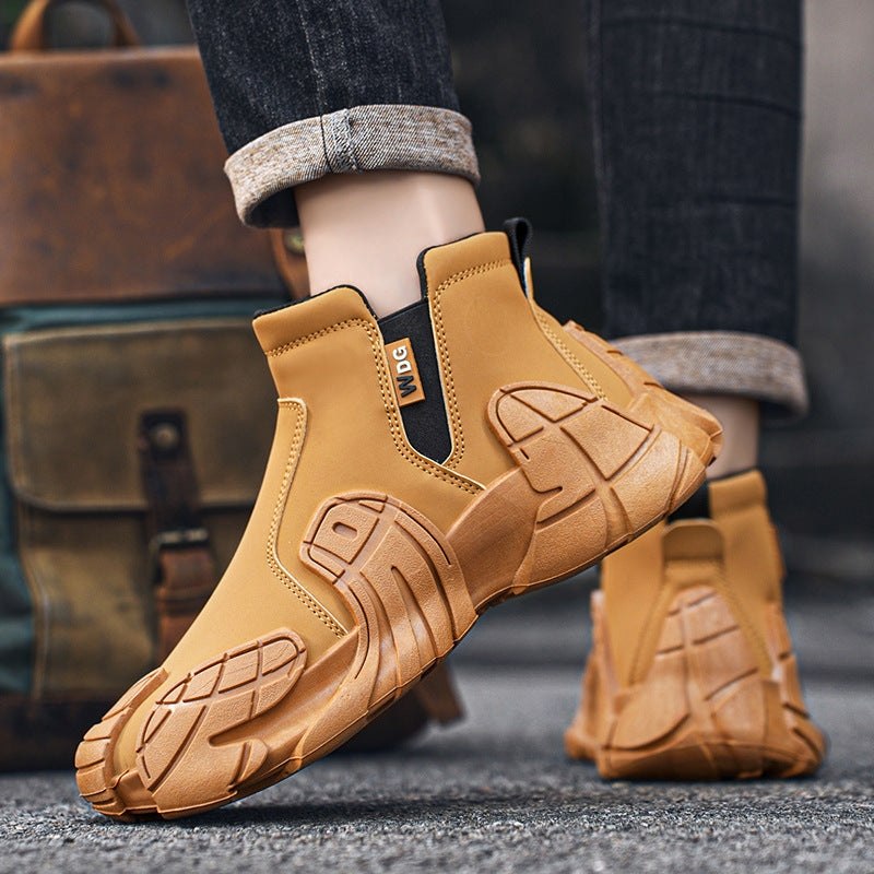 Herren robuste technische Chelsea-Boots mit neoprenartigem Schaft, seitlichem Reißverschluss und profiliertem Offroad-Laufsohle Drune