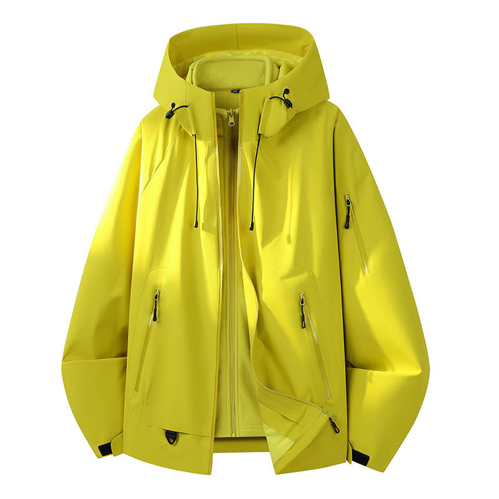 Herren Funktionsjacke mit verstellbarem Kapuzenverschluss Drune