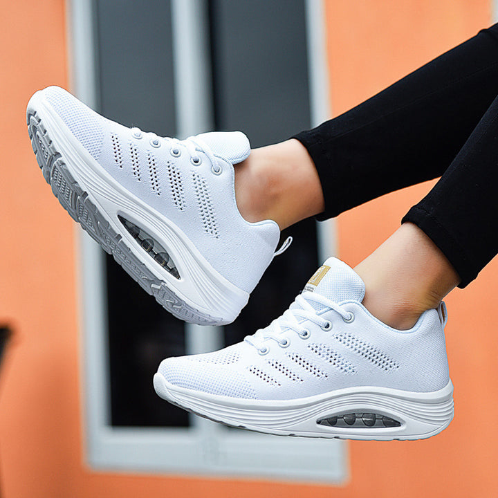 Damen nan atmungsaktiver Strick-Gehkomfort-Sneaker mit integrierter Luftfederung und ergonomischer Rockersohle Drune
