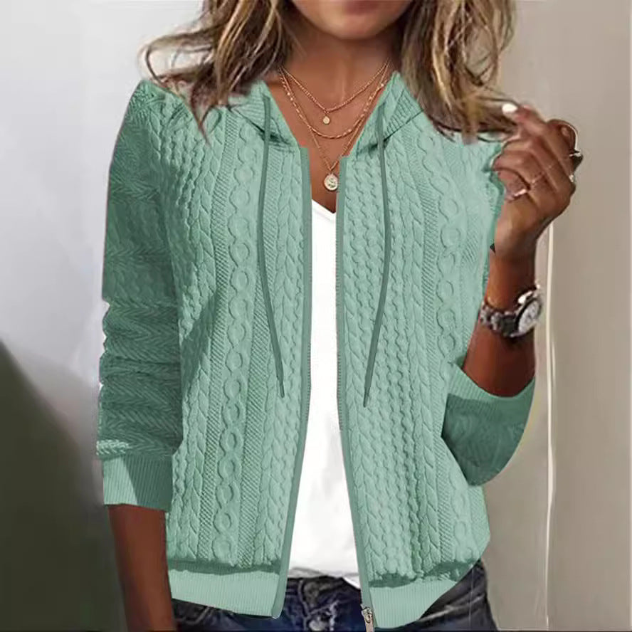 Femme Kabelstrick Zip-Up Hoodie Drune