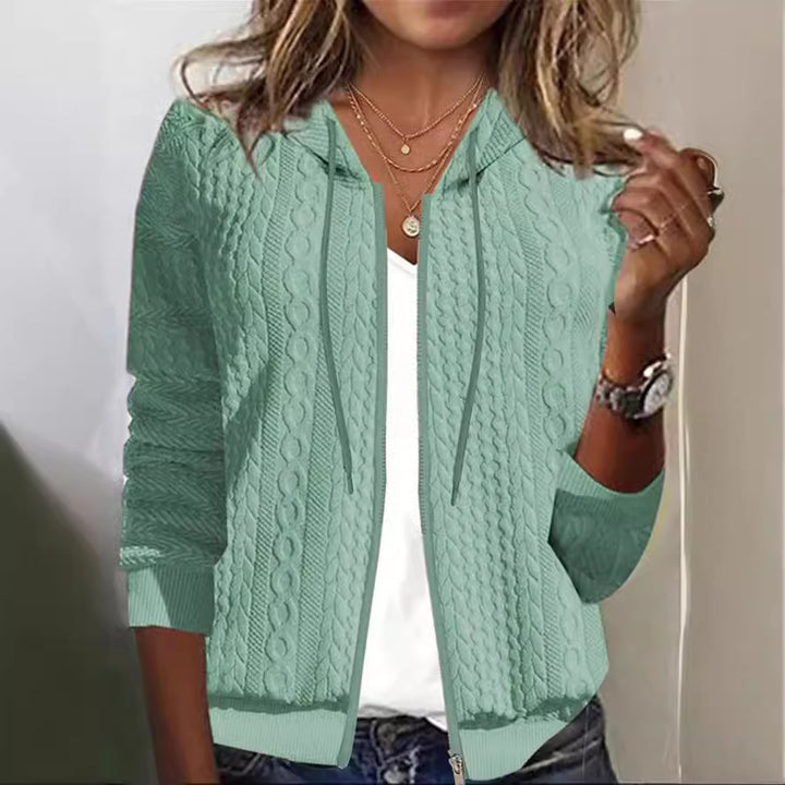Femme Kabelstrick Zip-Up Hoodie Drune