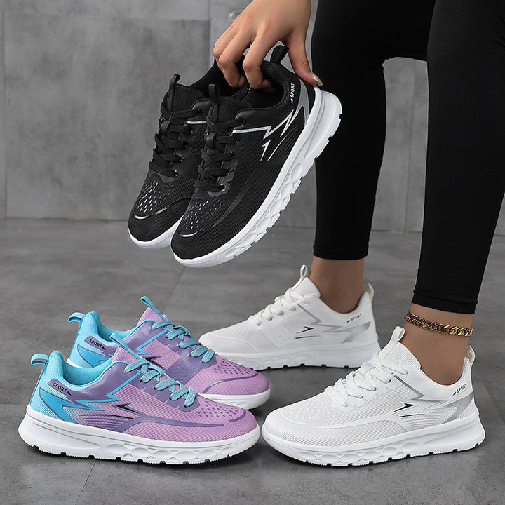Damen Sportlicher Mesh-Sneaker mit gepolsterter Fersenstütze und griffiger Profilsohle Drune