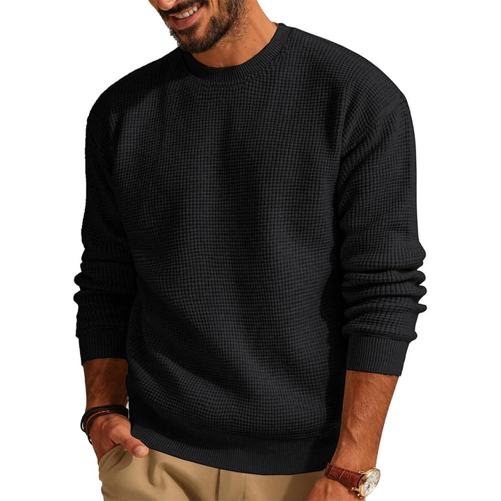 Herren Strukturierter Sweatshirt mit Rundhalsausschnitt Drune