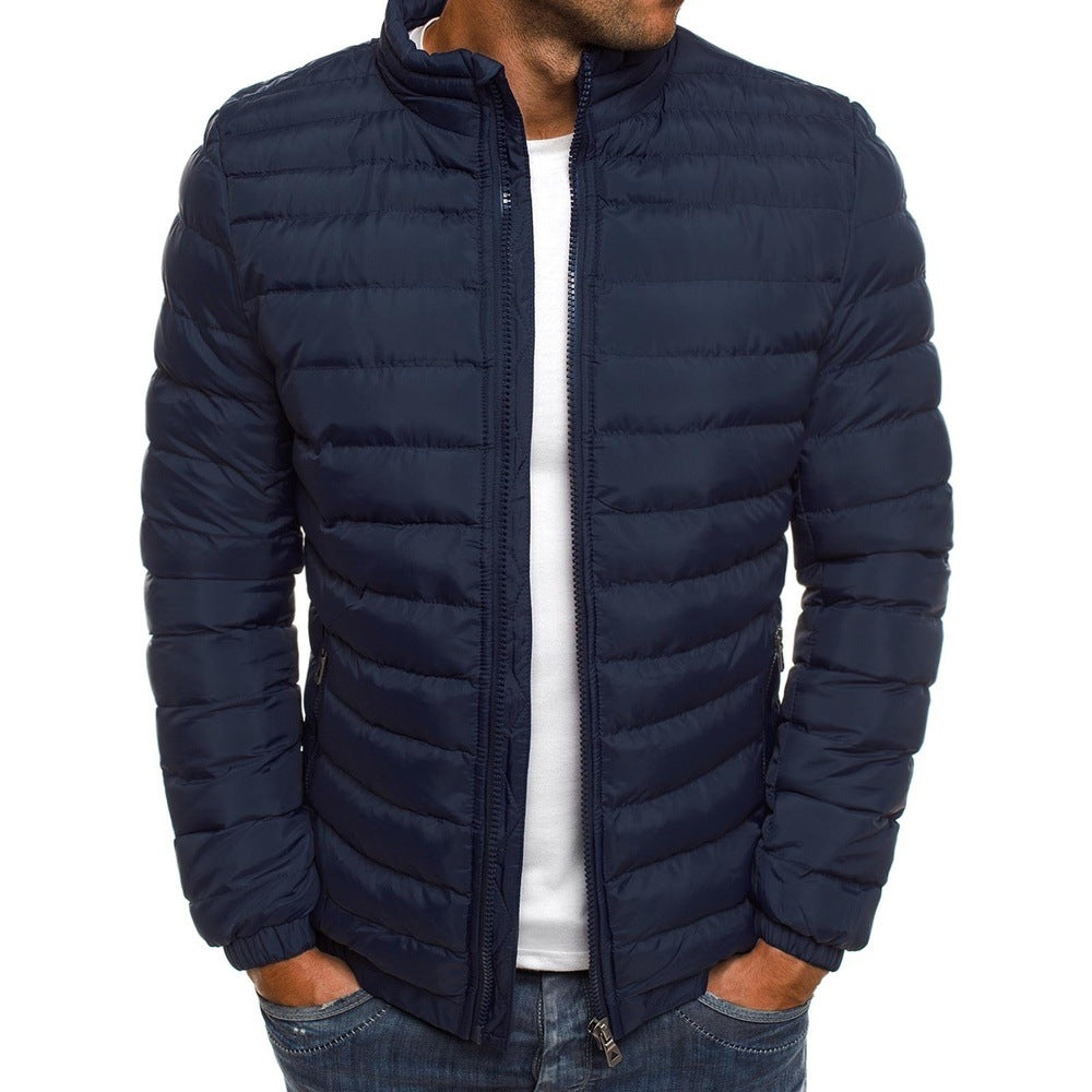Herren leichte Steppjacke mit hohem Kragen und elastischen Bündchen Drune