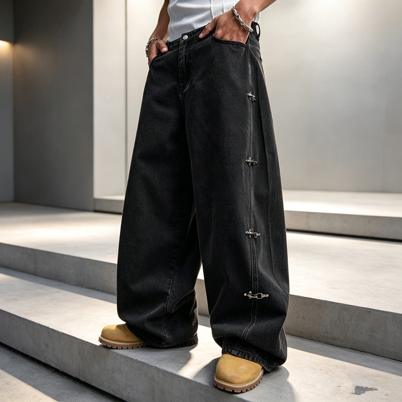 Herren Modische Weit geschnittene Jeans Drune